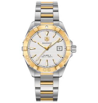 TAG Heuer - WAY2151.BD0912  Aquaracer 300M Calibre 5 40.5 Stainless Steel / Yellow Gold / Silver / Bracelet