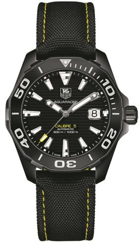 TAG Heuer - WAY218A.FC6362  Aquaracer 300M Calibre 5 41 Titanium PVD / Black / Nylon