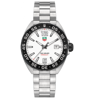 TAG Heuer - WAZ1111.BA0875  Formula 1 Quartz 41 Stainless Steel / White / Bracelet