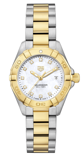 TAG Heuer - WBD1422.BB0321  Aquaracer 300M Quartz 27 Stainless Steel / Yellow Gold / MOP - Diamond / Bracelet