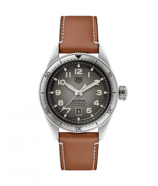 TAG Heuer - WBE5111.FC8267-1  Autavia Calibre 5 Stainless Steel / Grey / Leather