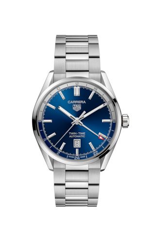 TAG Heuer - WBN201A.BA0640  Calibre 7 Twin Time Stainless Steel / Blue / Bracelet