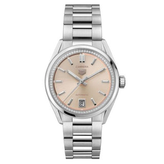 TAG Heuer - WBN231A.BA0001  Carrera Date 36 Stainless Steel / Peach - Diamond