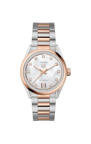 TAG Heuer - WBN2351.BD0000  Carrera Date 36 Stainless Steel - Rose Gold / MOP - Diamond