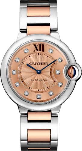 Cartier - WE902054  Ballon Blue de Cartier 36 Automatic Stainless Steel / Pink Gold / Champagne / Bracelet