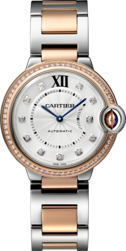 Cartier - WE902078  Ballon Blue de Cartier 36 Automatic Stainless Steel / Pink Gold / Diamonds / Bracelet