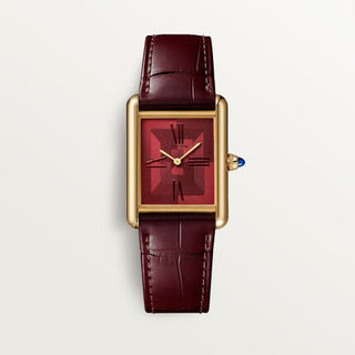 Cartier - WGTA0093  Tank Louis Cartier Large Manual Yellow Gold / Graphical Red