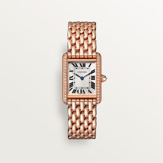 Cartier - WJTA0020  Tank Louis Cartier Small Manual Rose Gold - Diamond / Silver / Bracelet