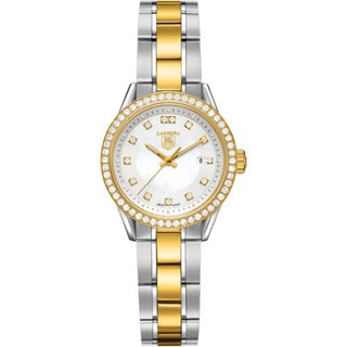 TAG Heuer - WV1451.BD0797  Carrera Quartz 27 Stainless Steel / Yellow Gold / Diamond / MOP - Diamond / Bracelet