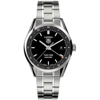 TAG Heuer - WV2115.BA0787  Carrera Calibre 7 Twin Time Stainless Steel / Black / Bracelet