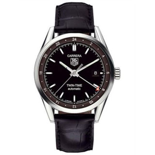 TAG Heuer - WV2115.FC6180  Carrera Calibre 7 Twin Time Stainless Steel / Black / Strap