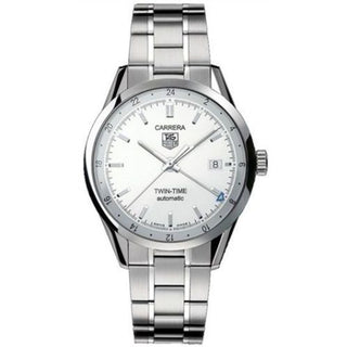 TAG Heuer - WV2116.BA0787  Carrera Calibre 7 Twin Time Stainless Steel / Silver / Bracelet