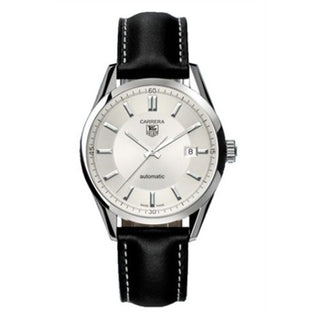 TAG Heuer - WV211A.FC6202  Carrera Calibre 5 39 Stainless Steel / Silver / Calf