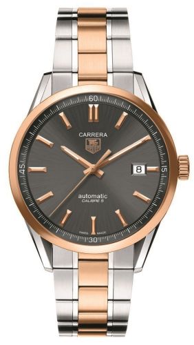 TAG Heuer - WV215F.BDO735  Carrera Calibre 5 39 Stainless Steel / Rose Gold / Grey / Bracelet