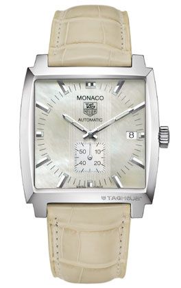 TAG Heuer - WW2112.FC6215  Monaco Calibre 6 Stainless Steel / MOP / Alligator